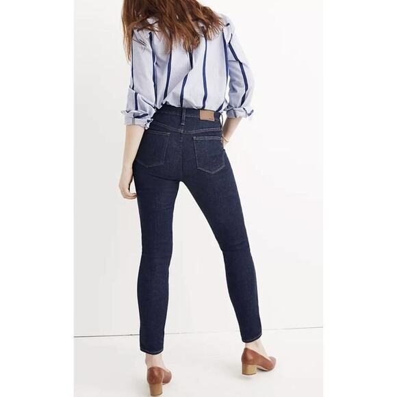 Madewell 10" High-Rise Skinny Jeans Lucille Dark Wash Denim Size 29 - Picture 3 of 15